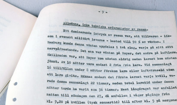 Utdrag ur reserapporten från Hamburg år 1939. Ur Betongindustri AB:s arkiv hos Centrum för Näringslivshistoria.