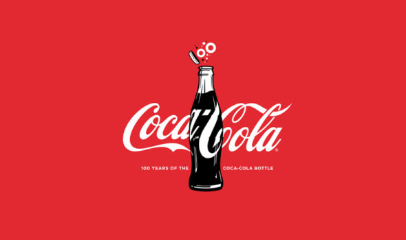 Reklambild för Coca-Cola flaskans 100 år. Källa Coca-Cola