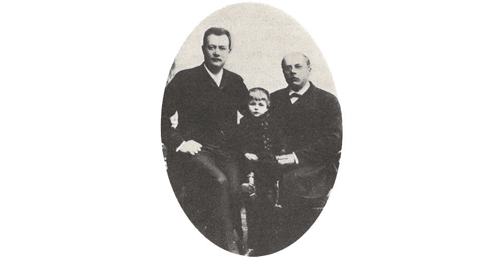 År 1890 - August Wicander med sonen Hjalmar Wicander och sonsonen Carl August.