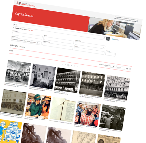 Den digitala läsesalen som Centrum för Näringslivshistoria nu lanserar finns på arkivet.naringslivshistoria.se.