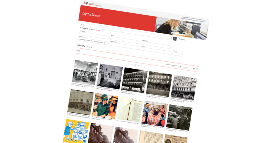 Den digitala läsesalen som Centrum för Näringslivshistoria nu lanserar finns på arkivet.naringslivshistoria.se.